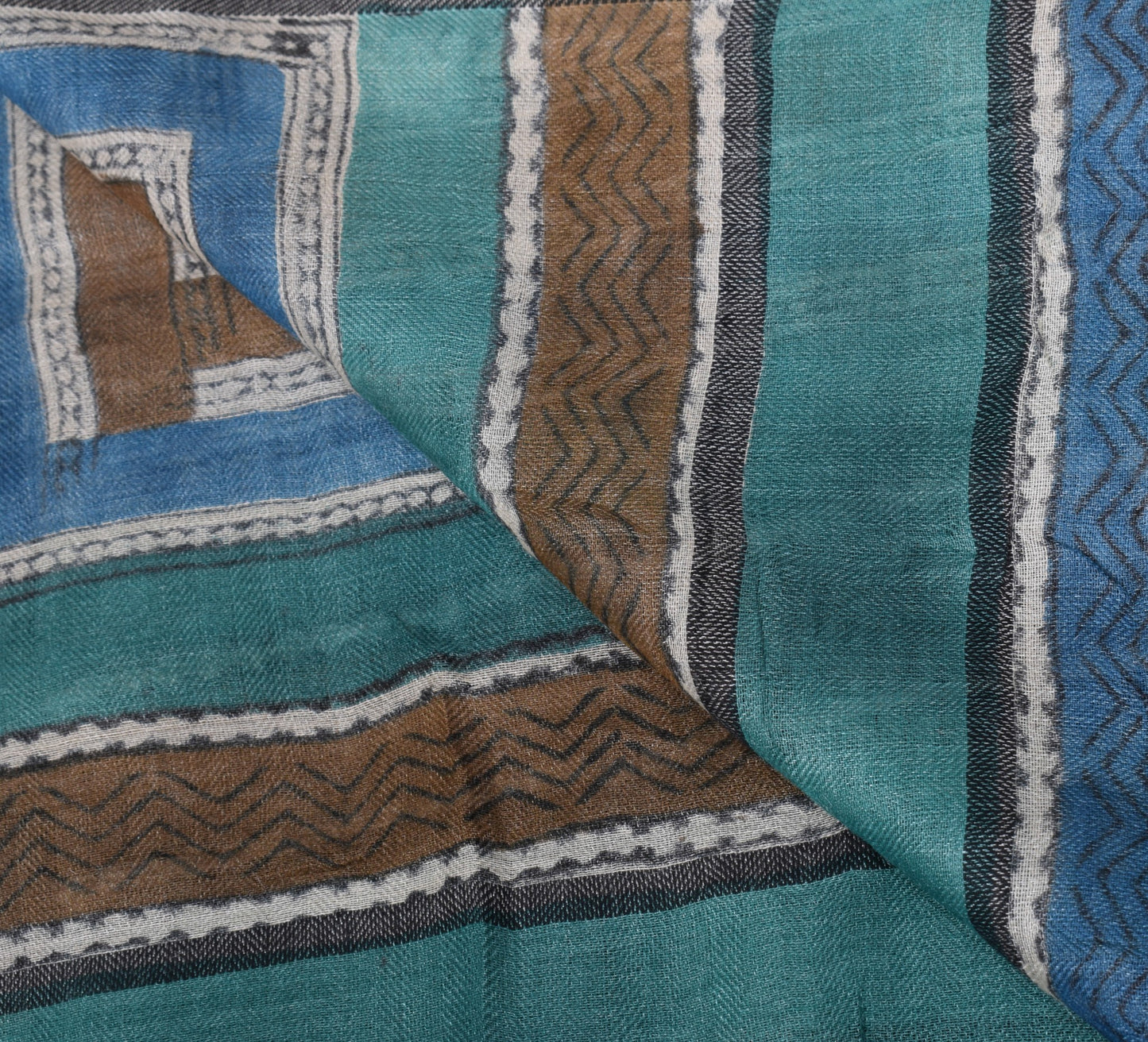 Sushila Vintage Cream Handmade Dupatta Warli Art Printed Pure Woolen Long Stole