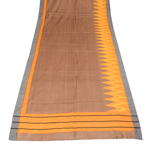 Sushila Vintage Brown Dupatta Pure Woolen Hand Block Printed Soft Long Stole