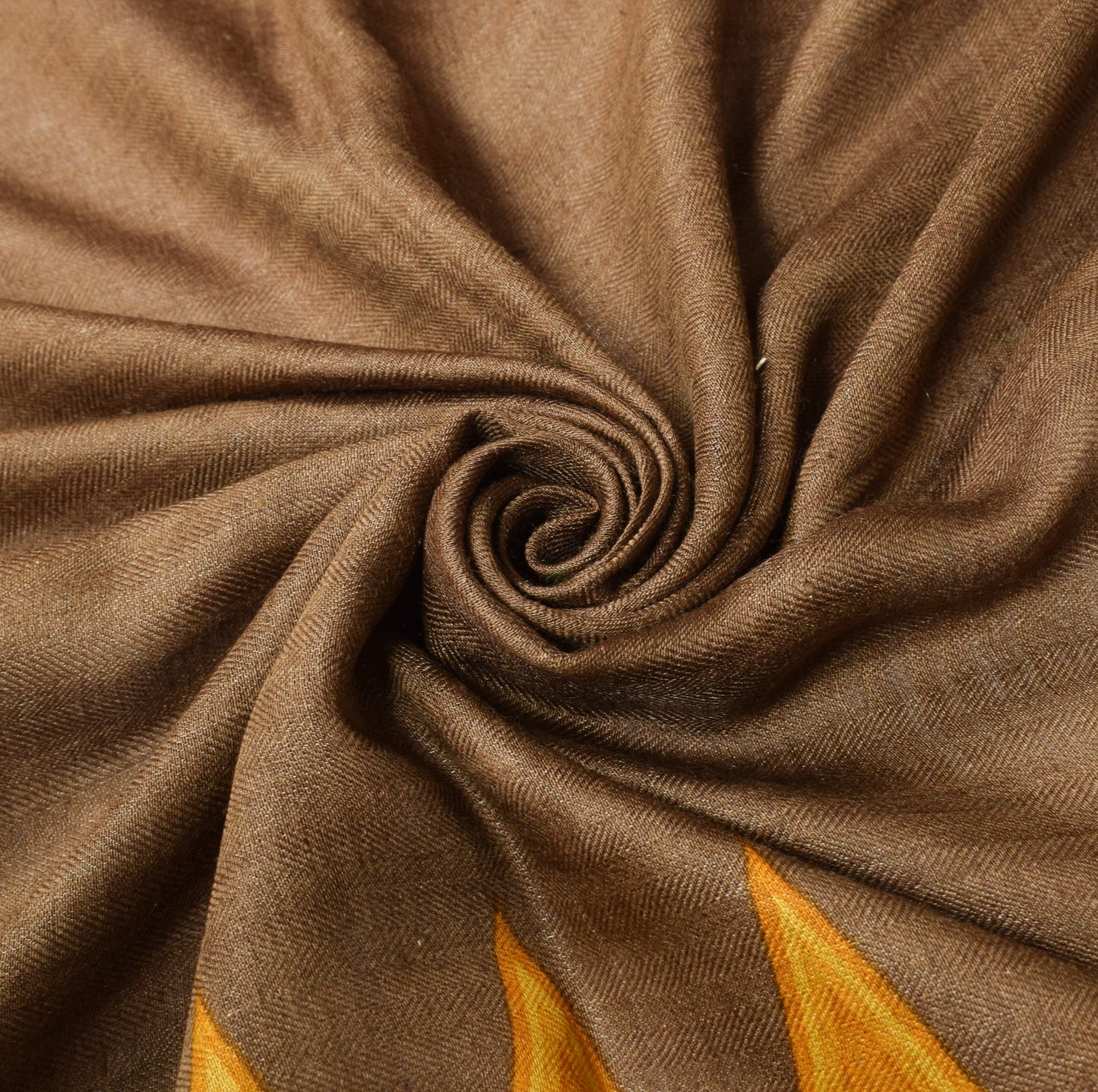 Sushila Vintage Brown Dupatta Pure Woolen Hand Block Printed Soft Long Stole