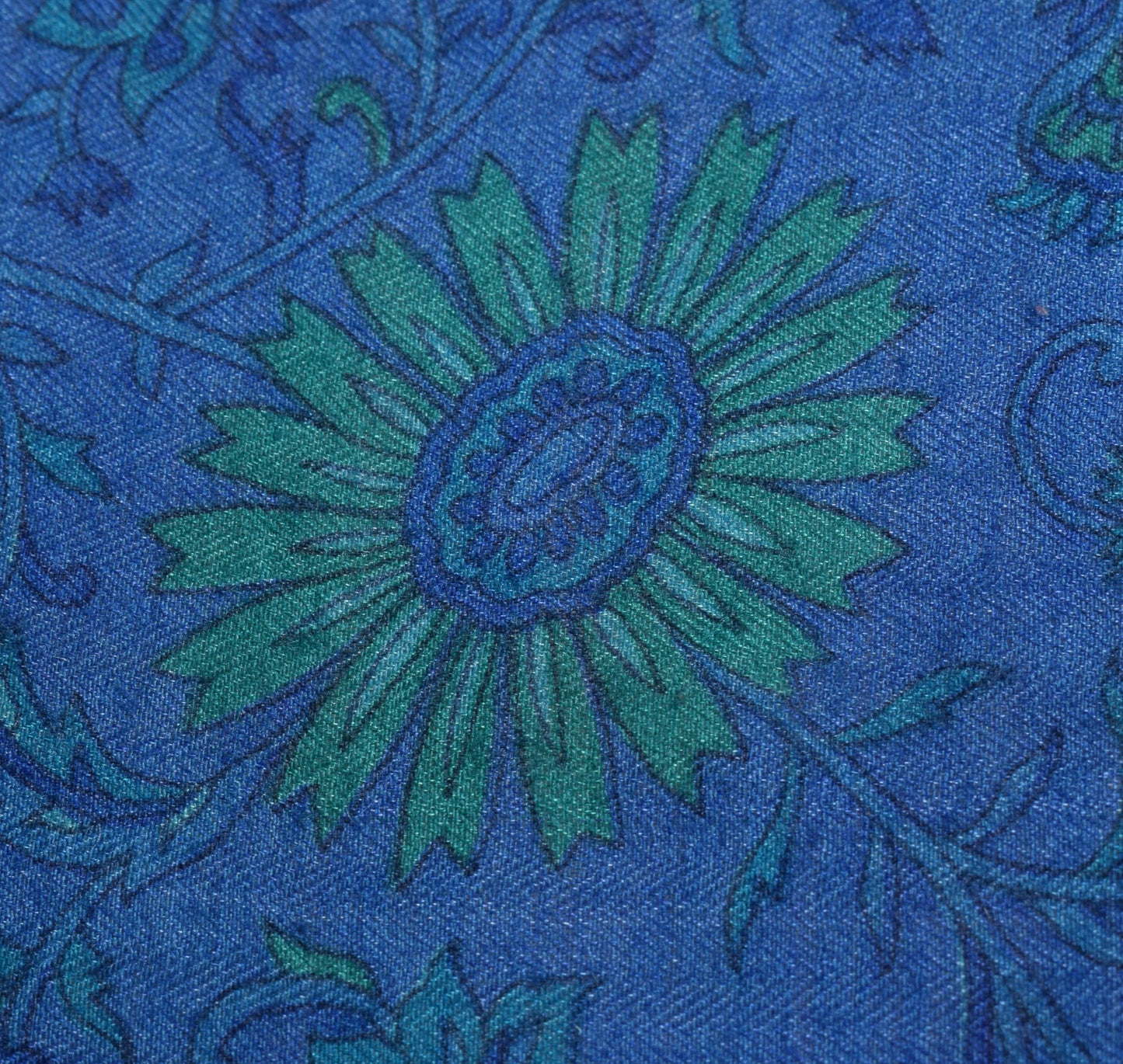 Sushila Vintage Woven Blue Dupatta Pure Woolen Paisley Printed Soft Long Stole