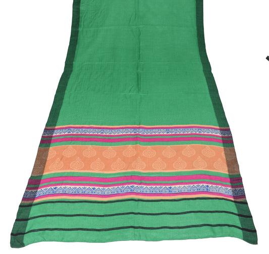 Sushila Vintage Green Dupatta Zig-Zag Pure Woolen Zig-Zag Print Soft Long Stole