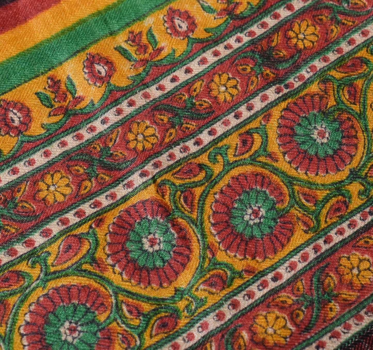 Sushila Vintage Pure Woolen Dupatta Hand Block Printed Woven Red Soft Long Stole