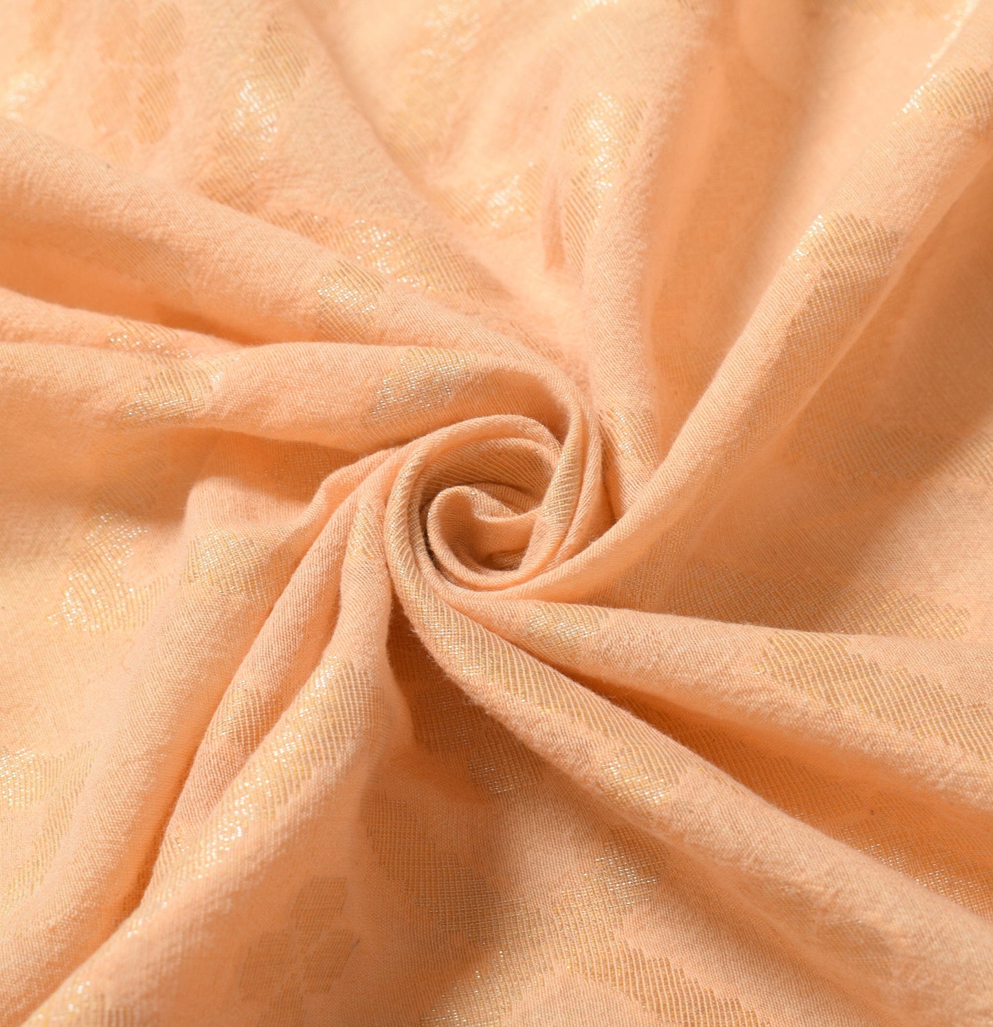 Sushila Vintage Woven Zari Brocade Dupatta Peach Art Silk Zif-Zag Long Stole