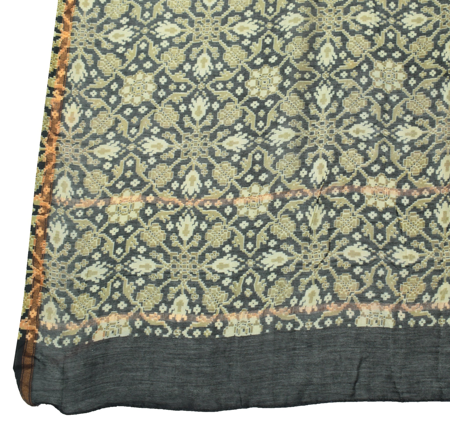 Sushila Vintage Pure Cotton Dupatta Printed Green Black Daily Wear Long Stole