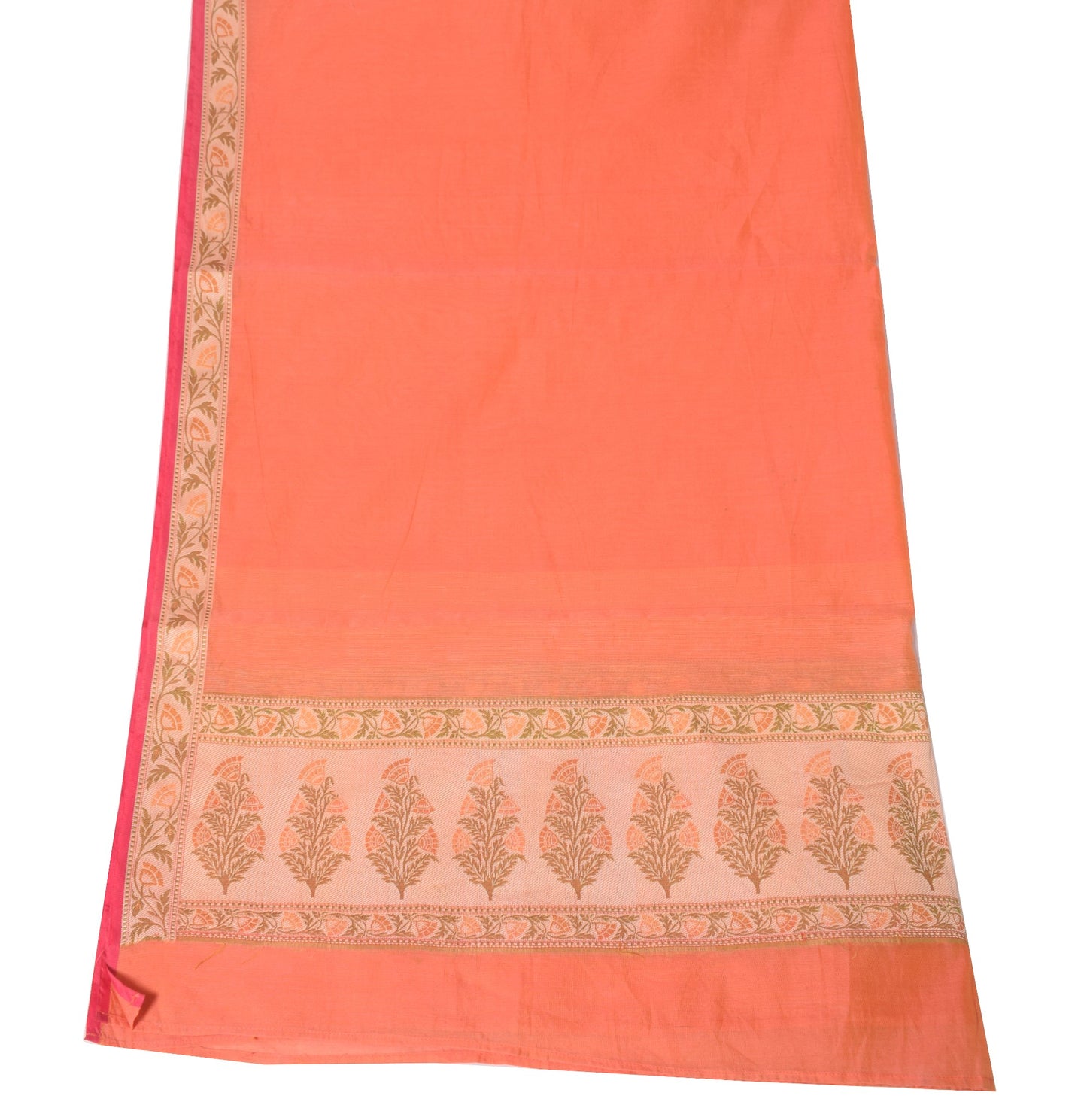 Sushila Vintage Pure Cotton Silk Dupatta Woven Peach Dual Tone Floral Long Stole