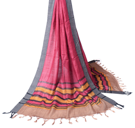 Sushila Vintage Dark Magenta Dupatta Geometrical Printed Pure Woolen Long Stole