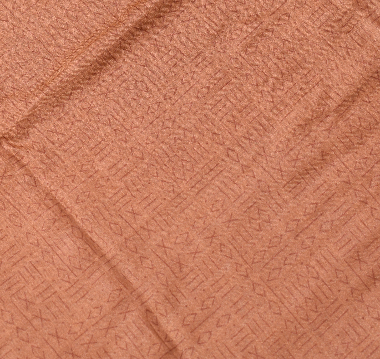 Sushila Vintage Pure Woolen Dupatta Brown Printed Geometric Soft Long Stole