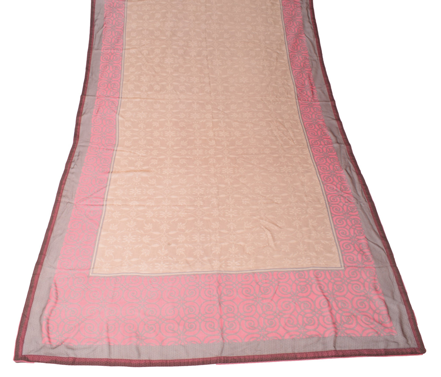 Sushila Vintage Brown Floral Dupatta Pure Georgette Printed Indian Long Stole