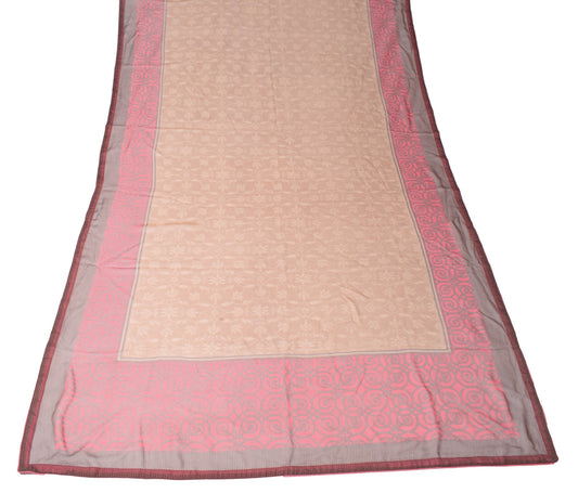 Sushila Vintage Brown Floral Dupatta Pure Georgette Printed Indian Long Stole