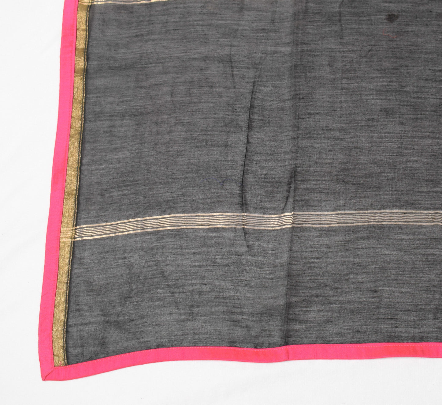Sushila Vintage Black Dupatta Pure Cotton Silk Printed Indian Classy Long Stole