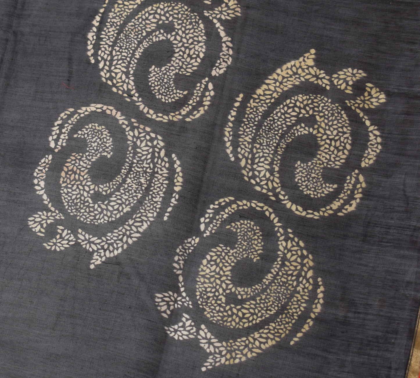 Sushila Vintage Black Dupatta Pure Cotton Silk Printed Indian Classy Long Stole