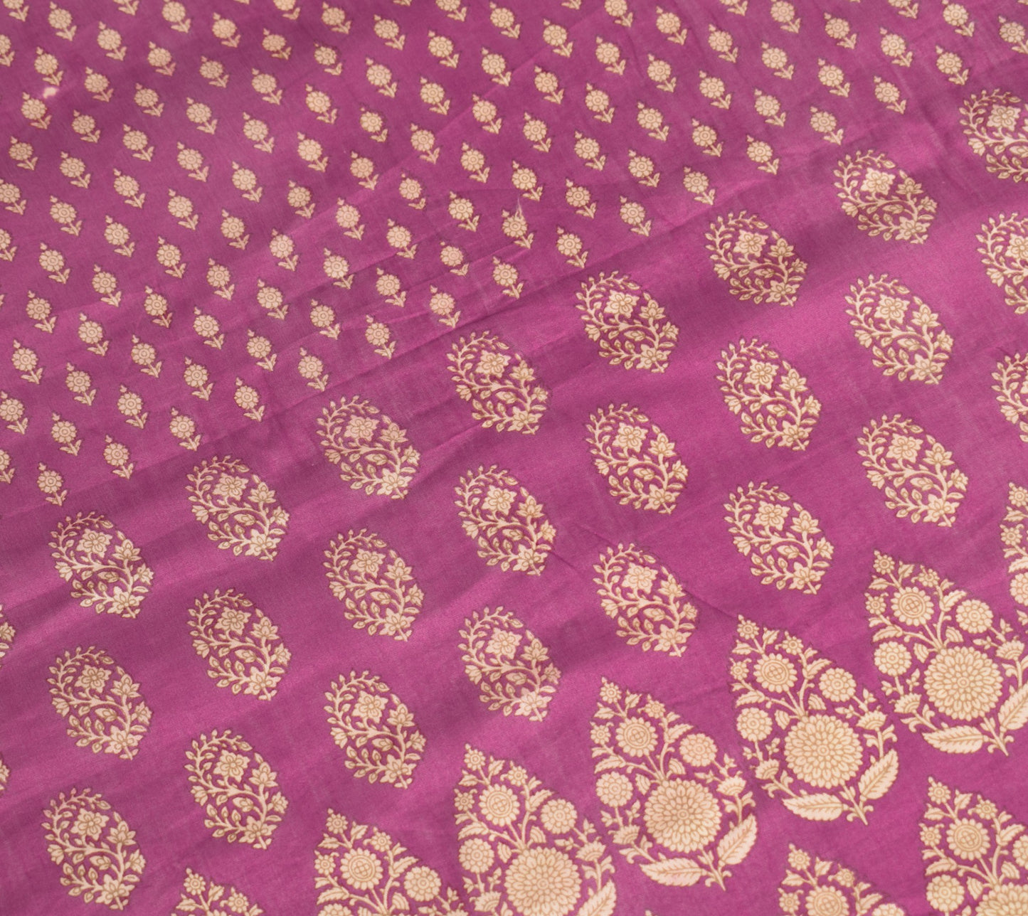 Sushila Vintage Magenta Dupatta 100% Pure Cotton Floral Hand Printed Long Stole