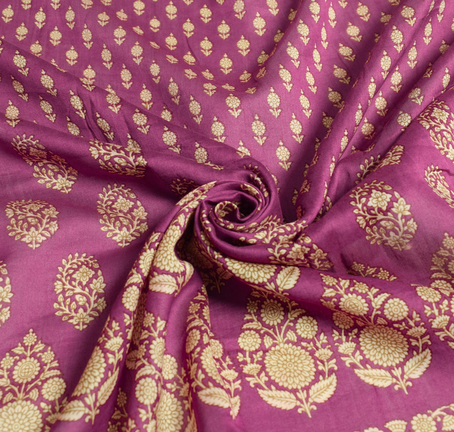 Sushila Vintage Magenta Dupatta 100% Pure Cotton Floral Hand Printed Long Stole