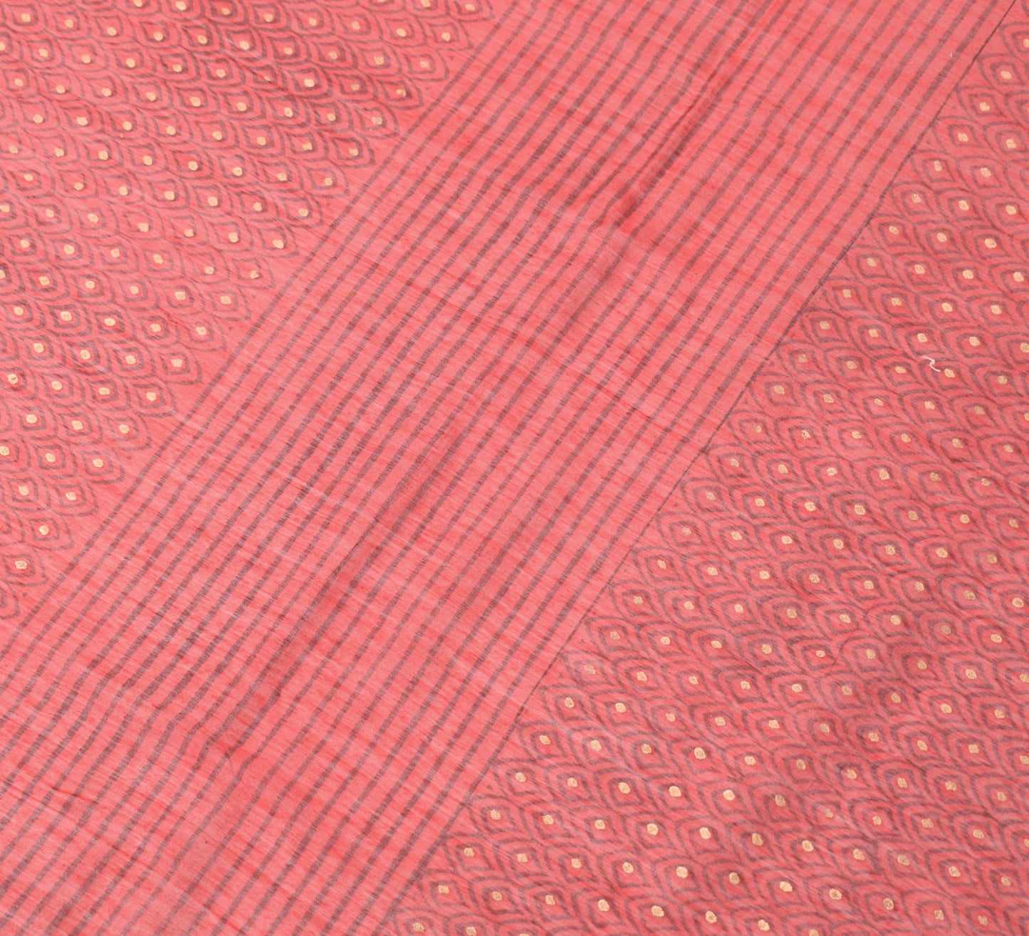 Sushila Vintage Stripes Red Dupatta Pure Cotton Silk Hand Block Print Long Stole