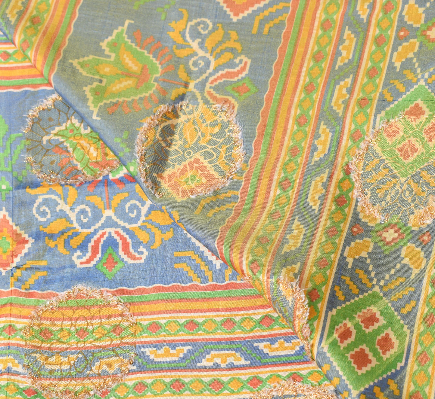 Sushila Vintage Orange Dupatta Pure Silk Patola Print & Woven Classy Long Stole