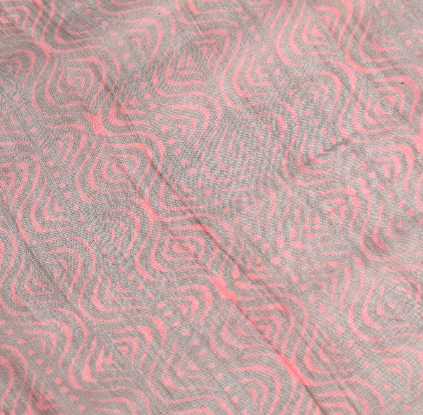 Sushila Vintage Pink & Brown Dupatta Pure Cotton Silk Handmade Print Long Stole