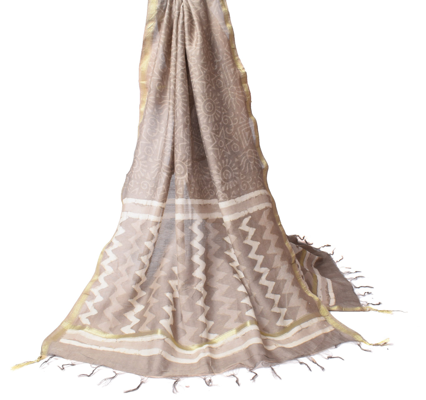 Sushila Vintage Printed & Woven Dupatta Pure Cotton Silk soft Indian Long Stole