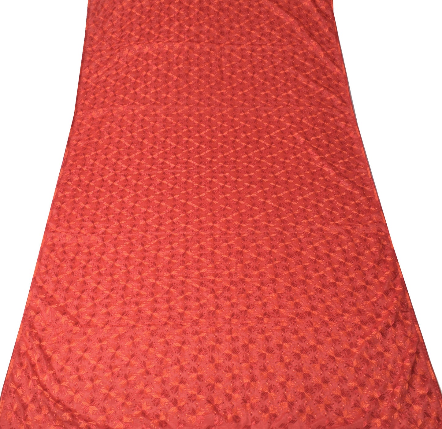 Sushila Vintage Bagh Phulkari Dupatta Art Silk Embroidered Red Ethnic Long Stole