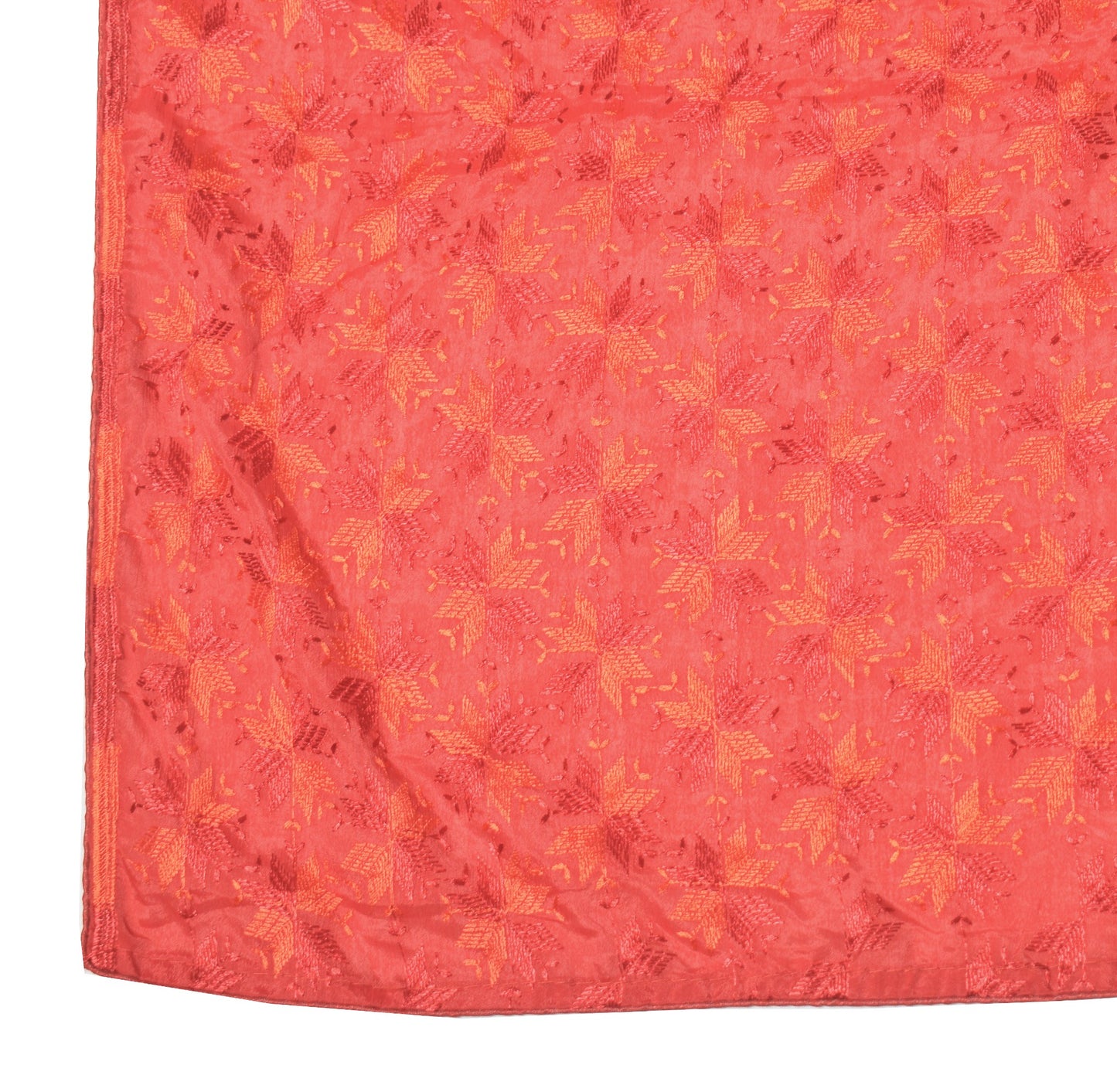 Sushila Vintage Bagh Phulkari Dupatta Art Silk Embroidered Red Ethnic Long Stole