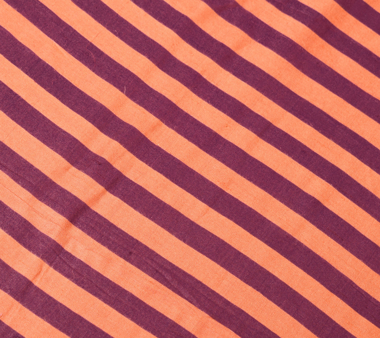 Sushila Vintage Pure Woolen Dupatta Stripes Purple Orange Print Soft Long Stole