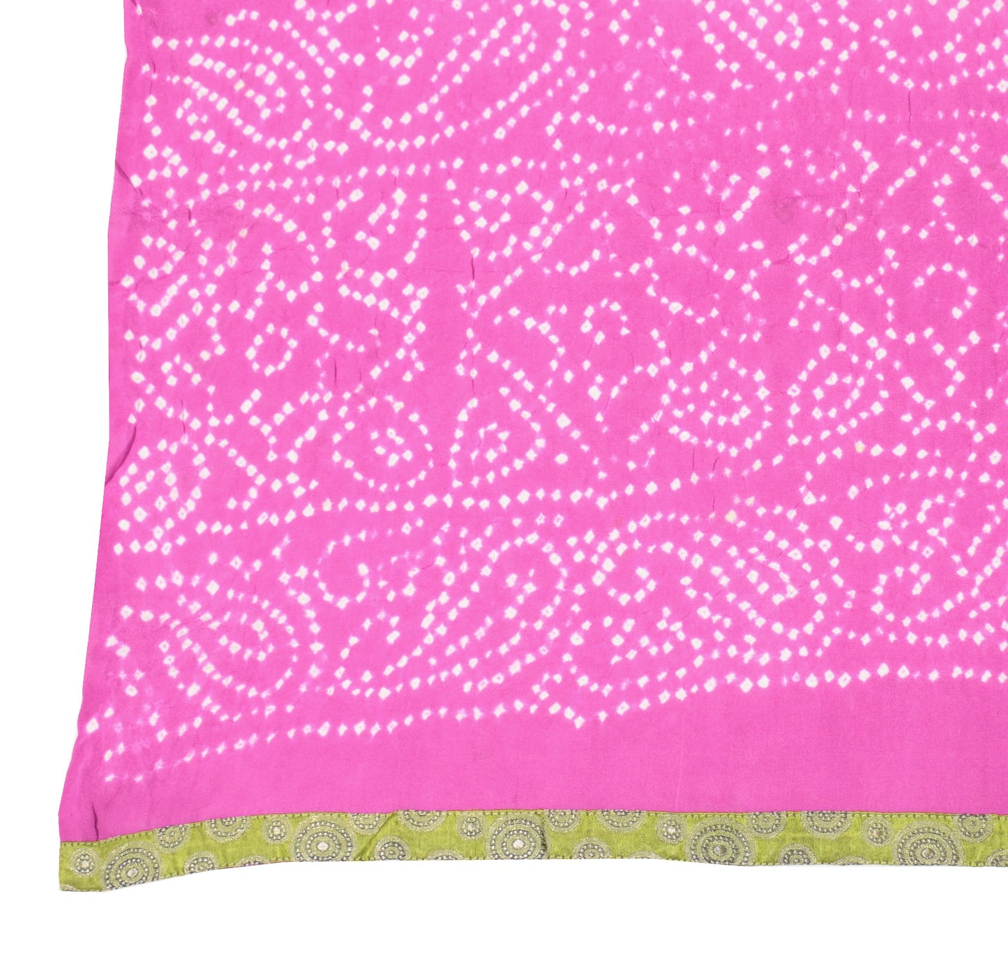 Sushila Vintage Green & Purple Dupatta Pure Georgette Bandhani Print Long Stole