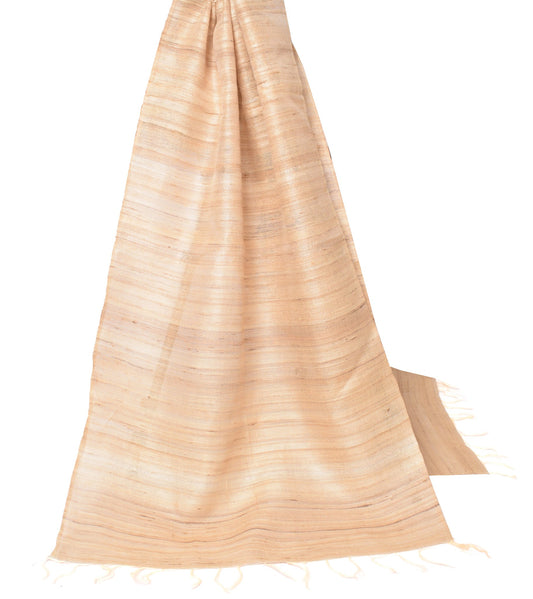 Sushila Vintage Brown Dupatta Pure Khadi Woven Handloom Indian Long Stole Wrap