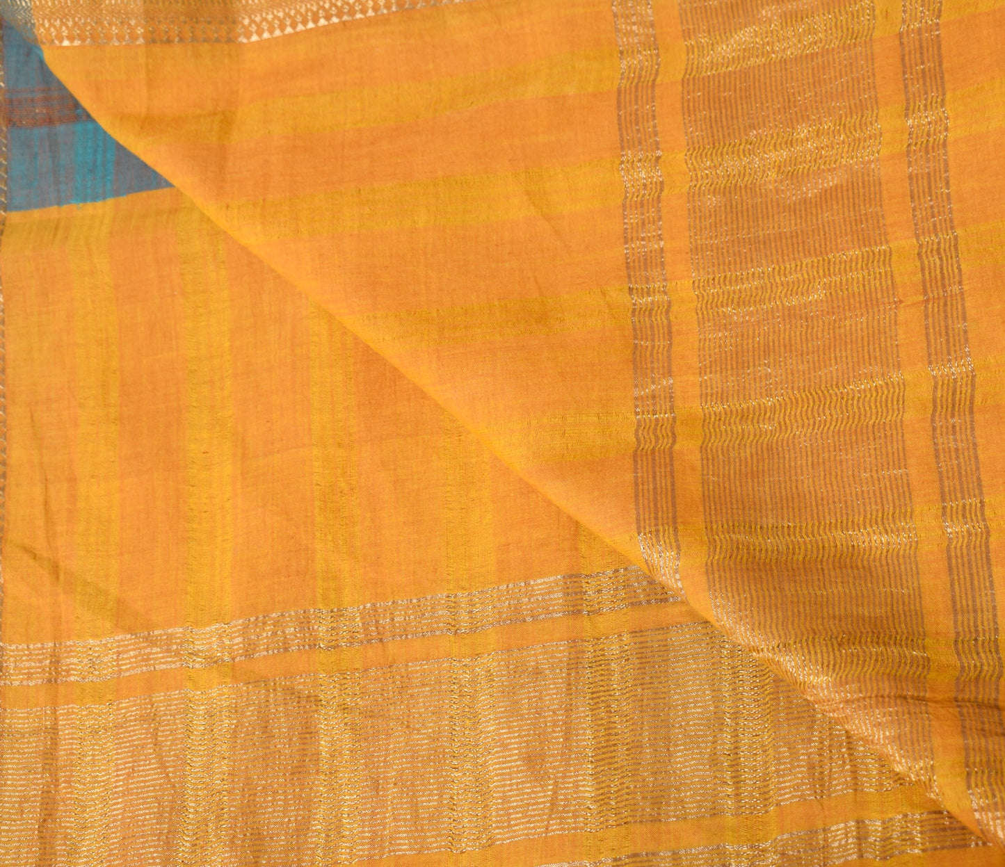Sushila Vintage Teal Green Dupatta Pure Cotton Checks Woven Soft Long Stole Wrap