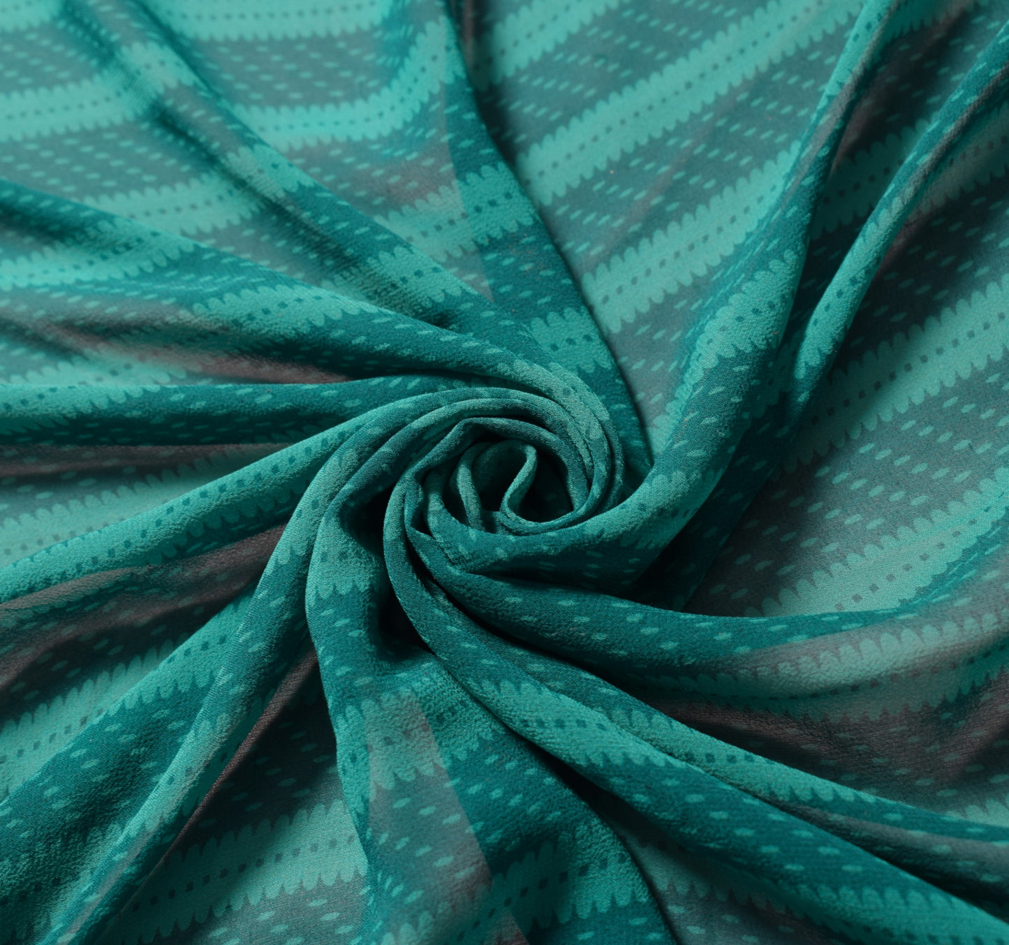 Sushila Vintage Teal Green Dupatta with Purple Border Pure Georgette Long Stole