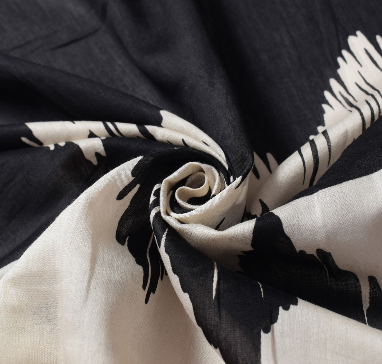 Sushila Vintage White & Black Dupatta Pure Cotton Silk Woven Printed Long Stole