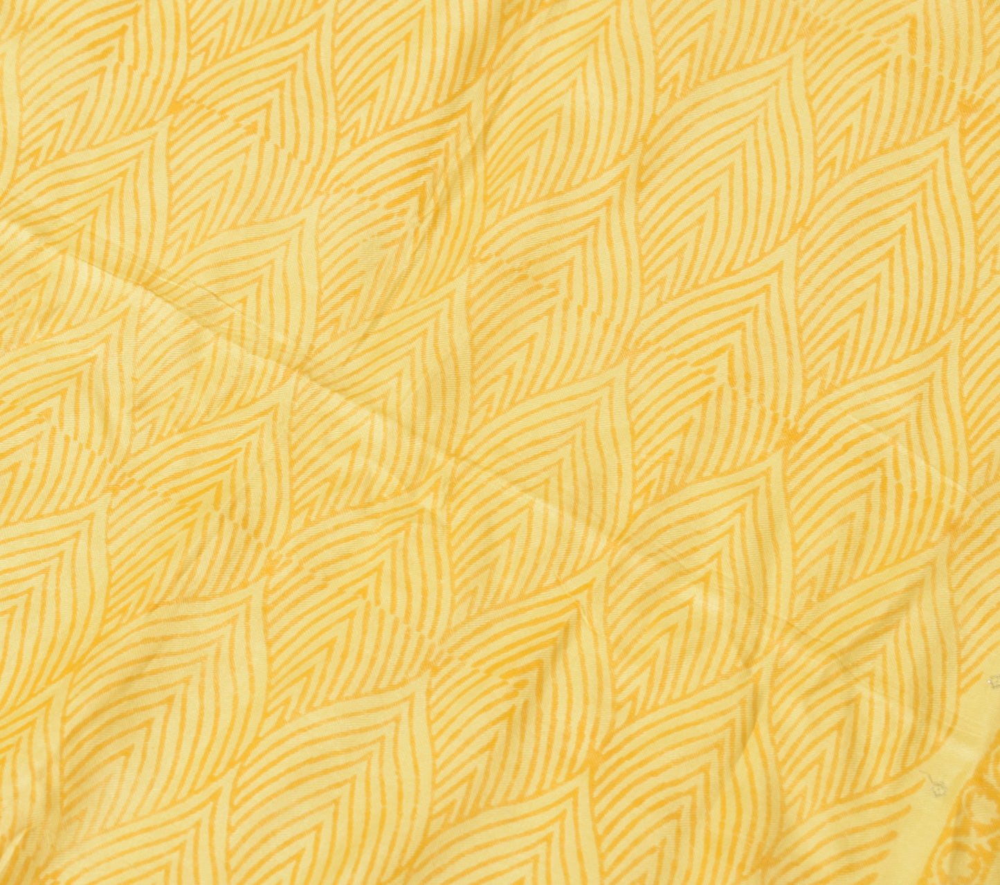 Sushila Vintage Pure Woolen Dupatta Hand Block Printed Yellow Warm Long Stole