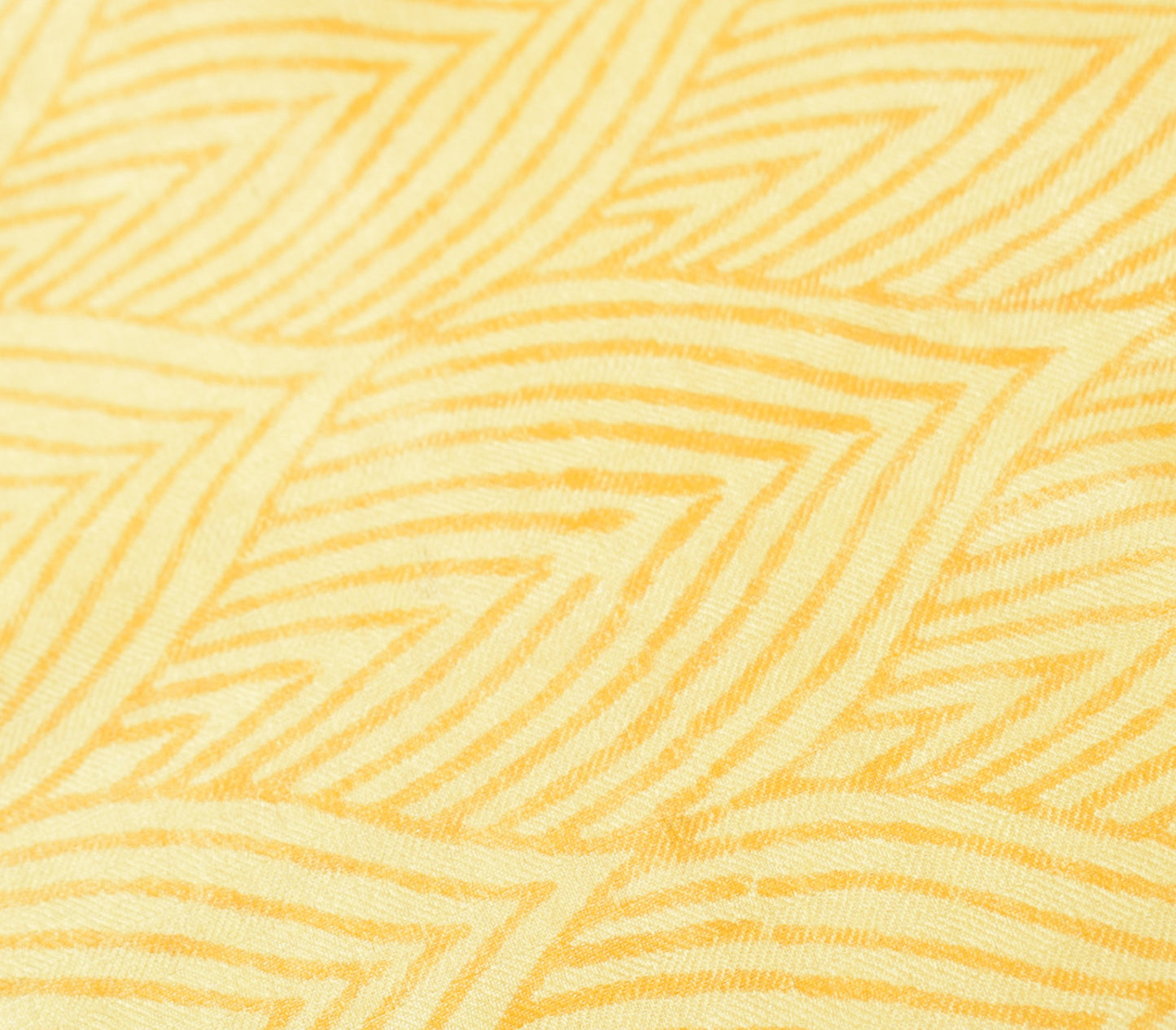 Sushila Vintage Pure Woolen Dupatta Hand Block Printed Yellow Warm Long Stole