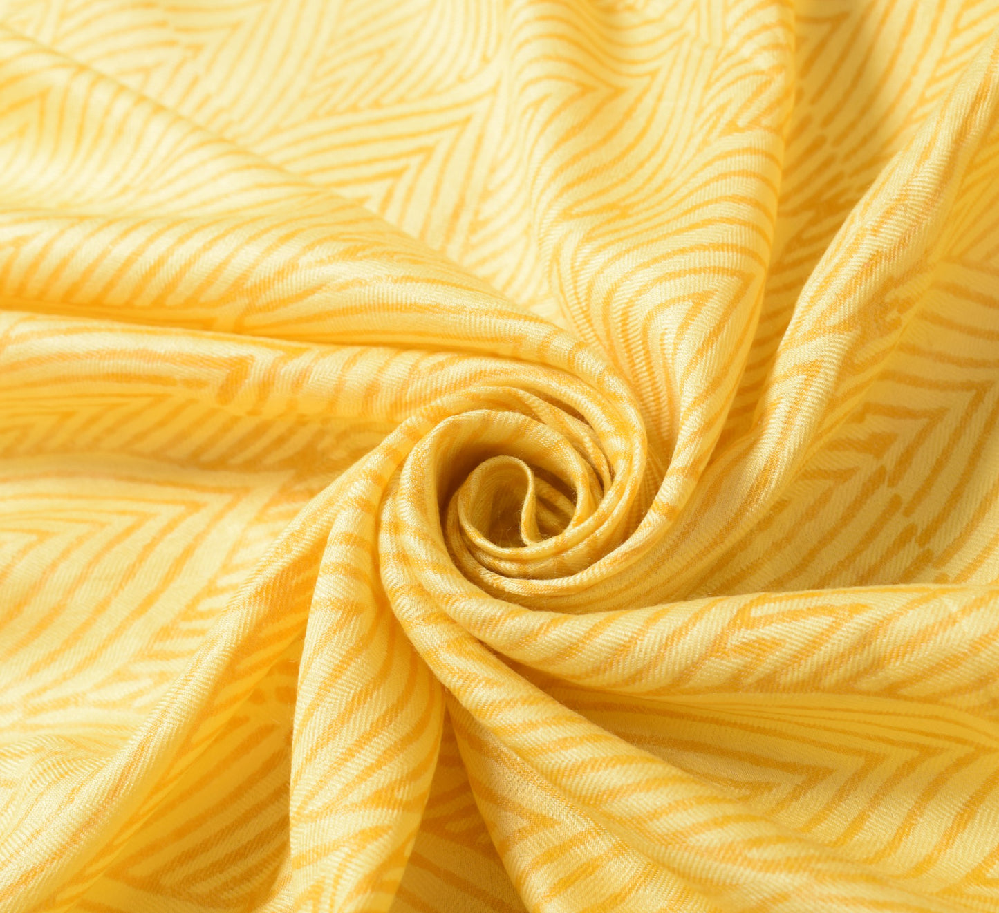 Sushila Vintage Pure Woolen Dupatta Hand Block Printed Yellow Warm Long Stole