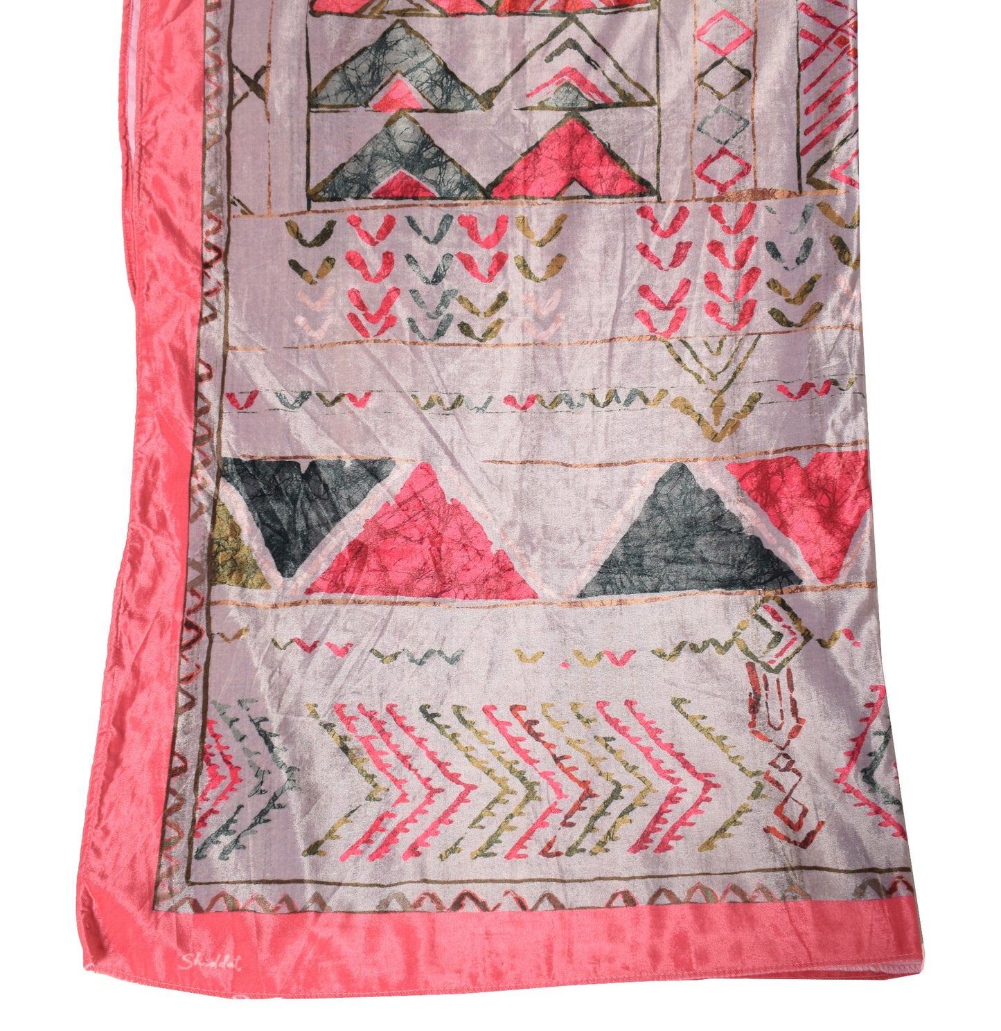 Sushila Vintage Gray Velvet Dupatta Digital Printed Geometrical Long Stole Wrap
