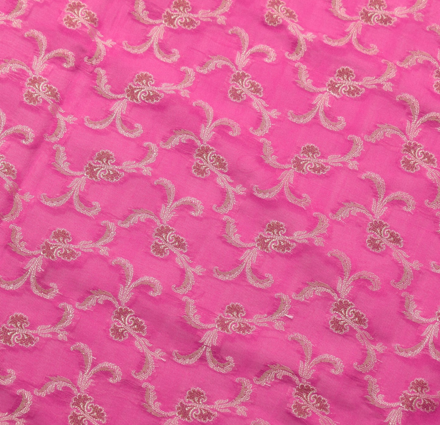 Sushila Vintage Magenta Dupatta Art Cotton Silk Floral Banarasi Woven Long Stole