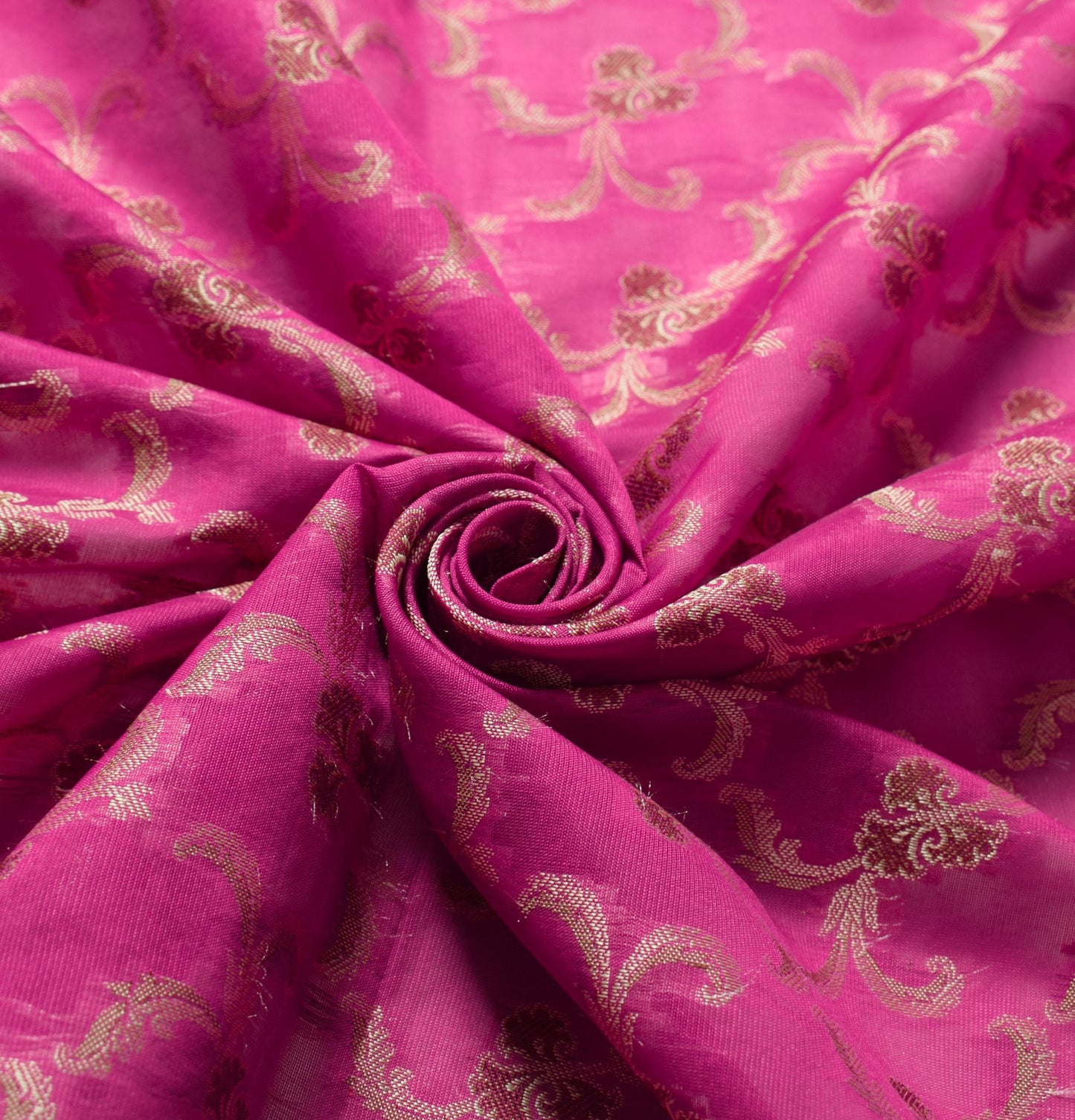 Sushila Vintage Magenta Dupatta Art Cotton Silk Floral Banarasi Woven Long Stole