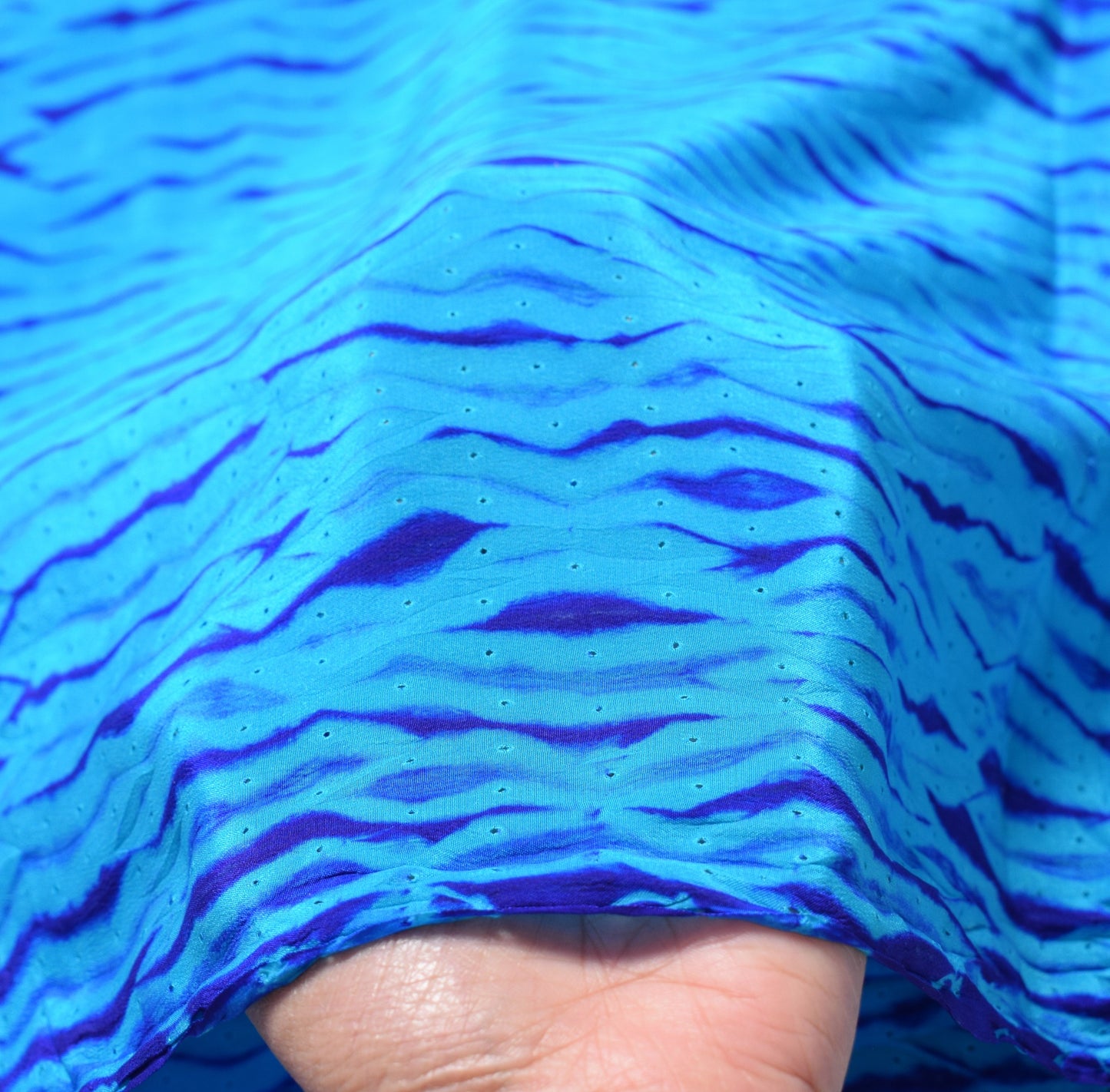 Sushila Vintage Shibori Tie-Dye Dupatta Pure Crepe Handloom Blue Long Stole Veil
