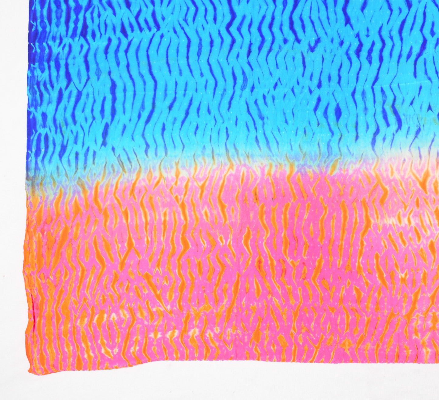 Sushila Vintage Shibori Tie-Dye Dupatta Pure Crepe Handloom Blue Long Stole Veil