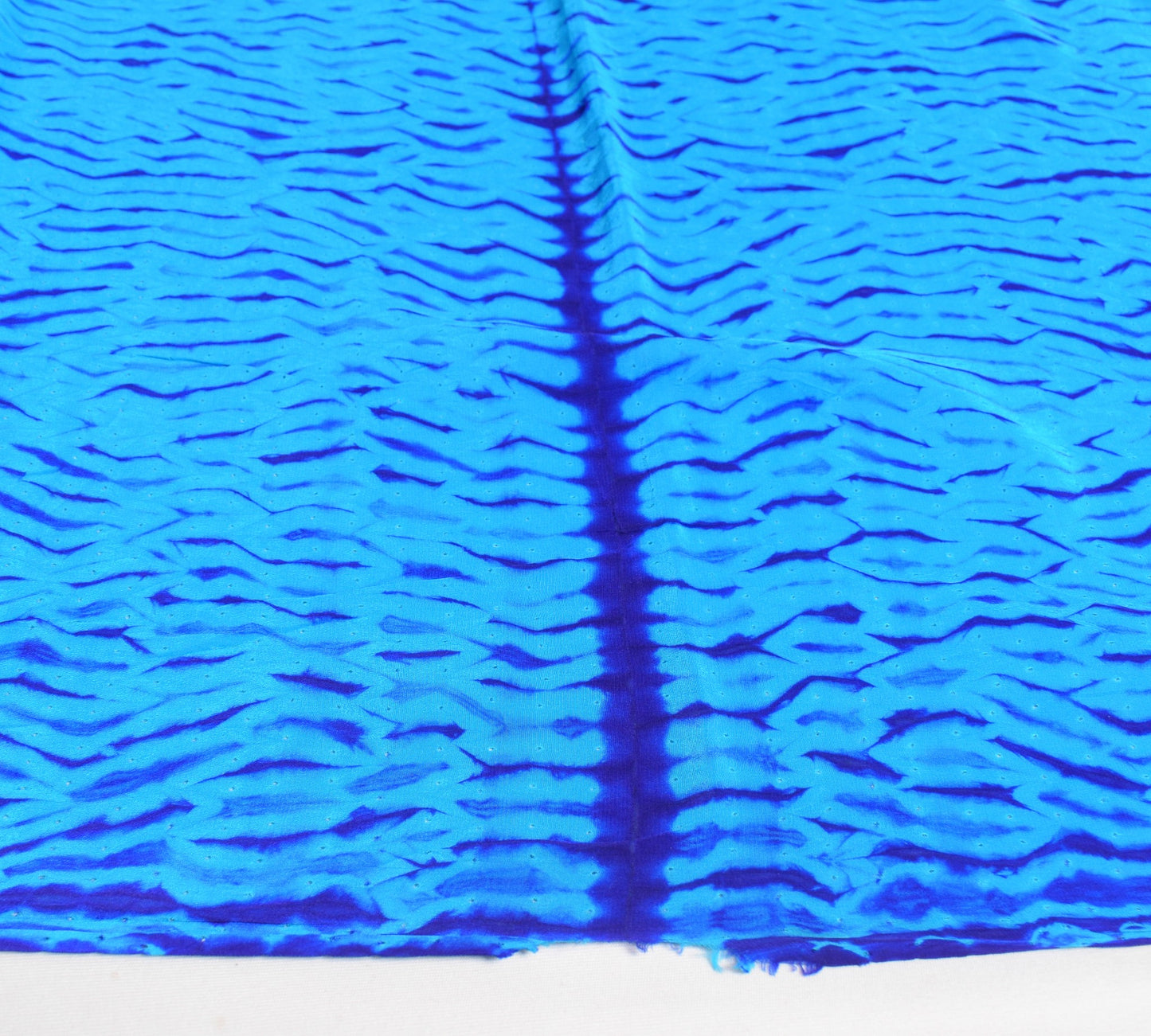 Sushila Vintage Shibori Tie-Dye Dupatta Pure Crepe Handloom Blue Long Stole Veil