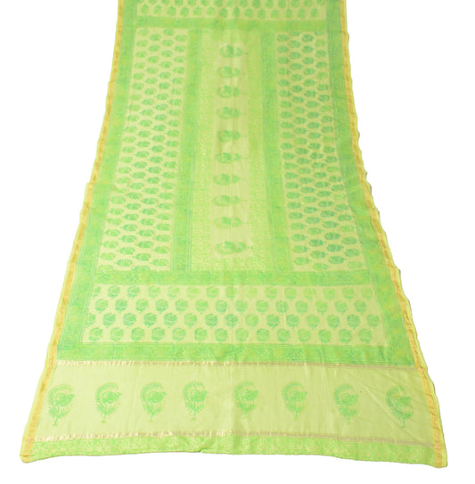 Sushila Vintage Hand Block Printed Dupatta Pure Cotton Silk Floral Long Stole