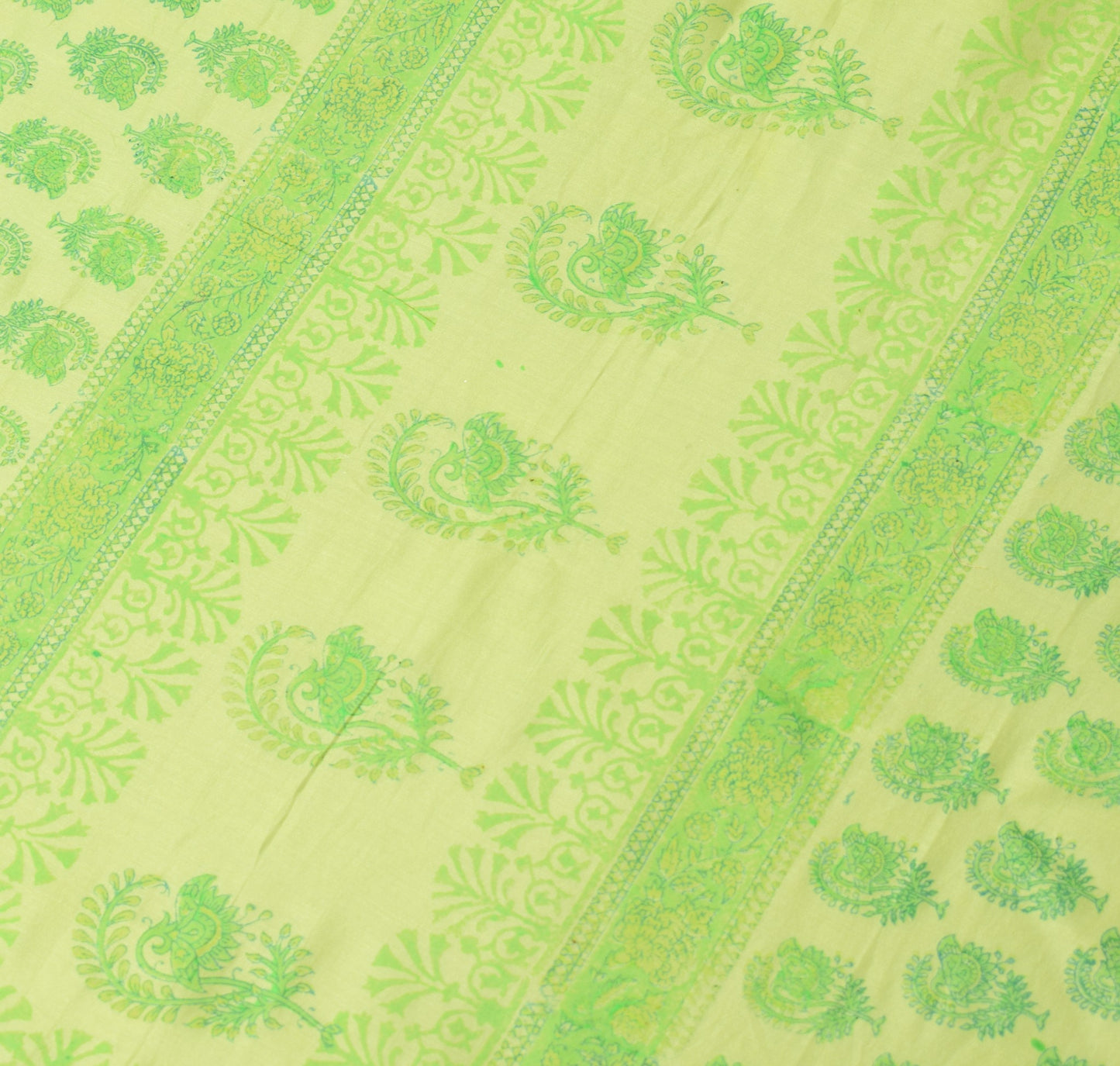 Sushila Vintage Hand Block Printed Dupatta Pure Cotton Silk Floral Long Stole