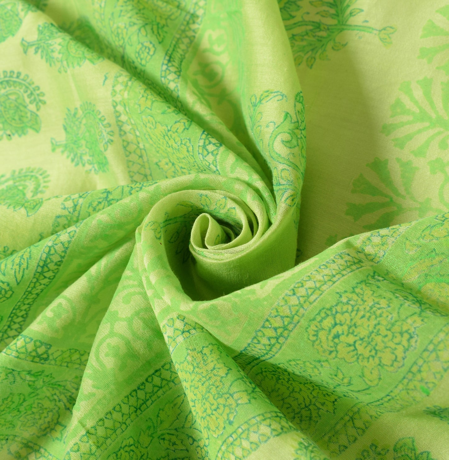 Sushila Vintage Hand Block Printed Dupatta Pure Cotton Silk Floral Long Stole