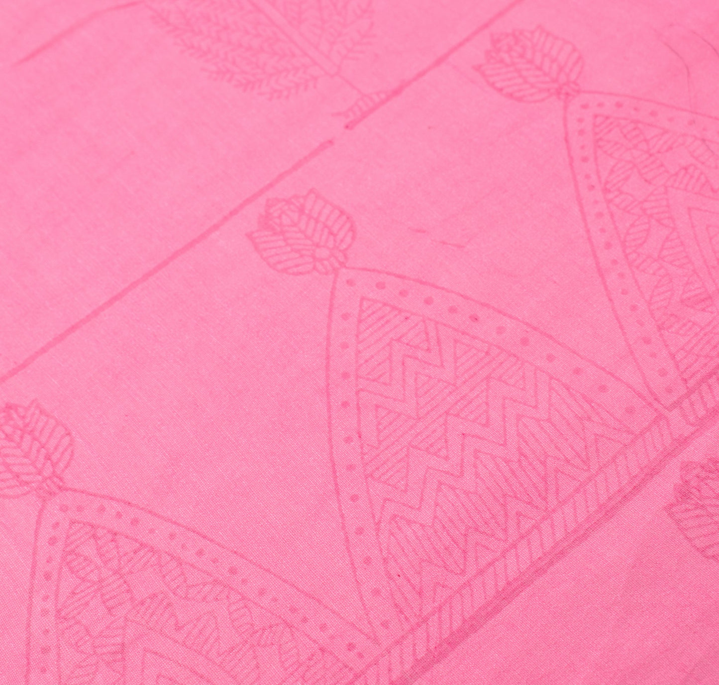 Sushila Vintage Gray Pink Dupatta Pure Cotton Silk Hand Block Printed Long Stole