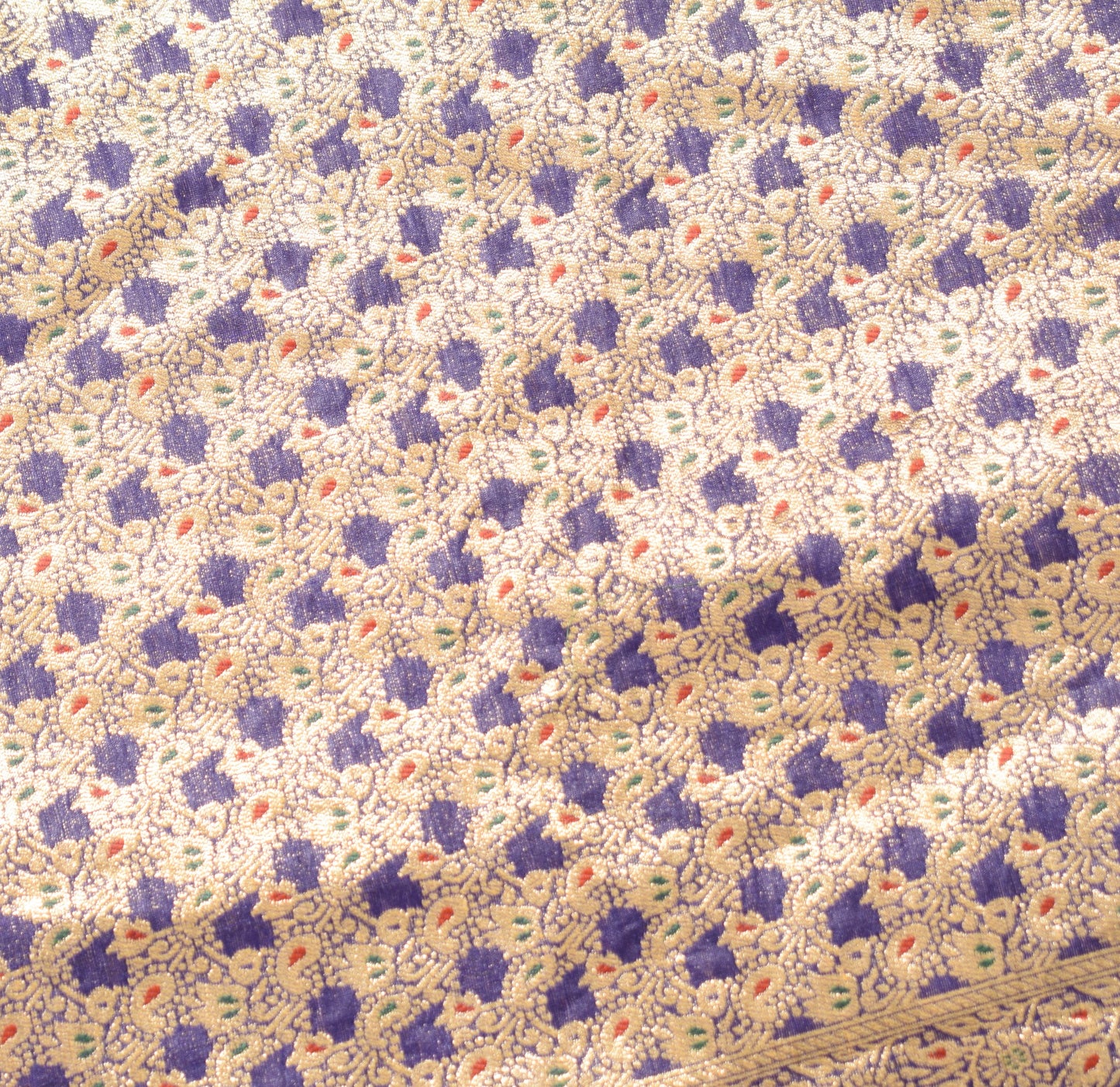 Sushila Vintage Banarasi Brocade Dupatta Art Silk Blue Zari Woven Long Stole