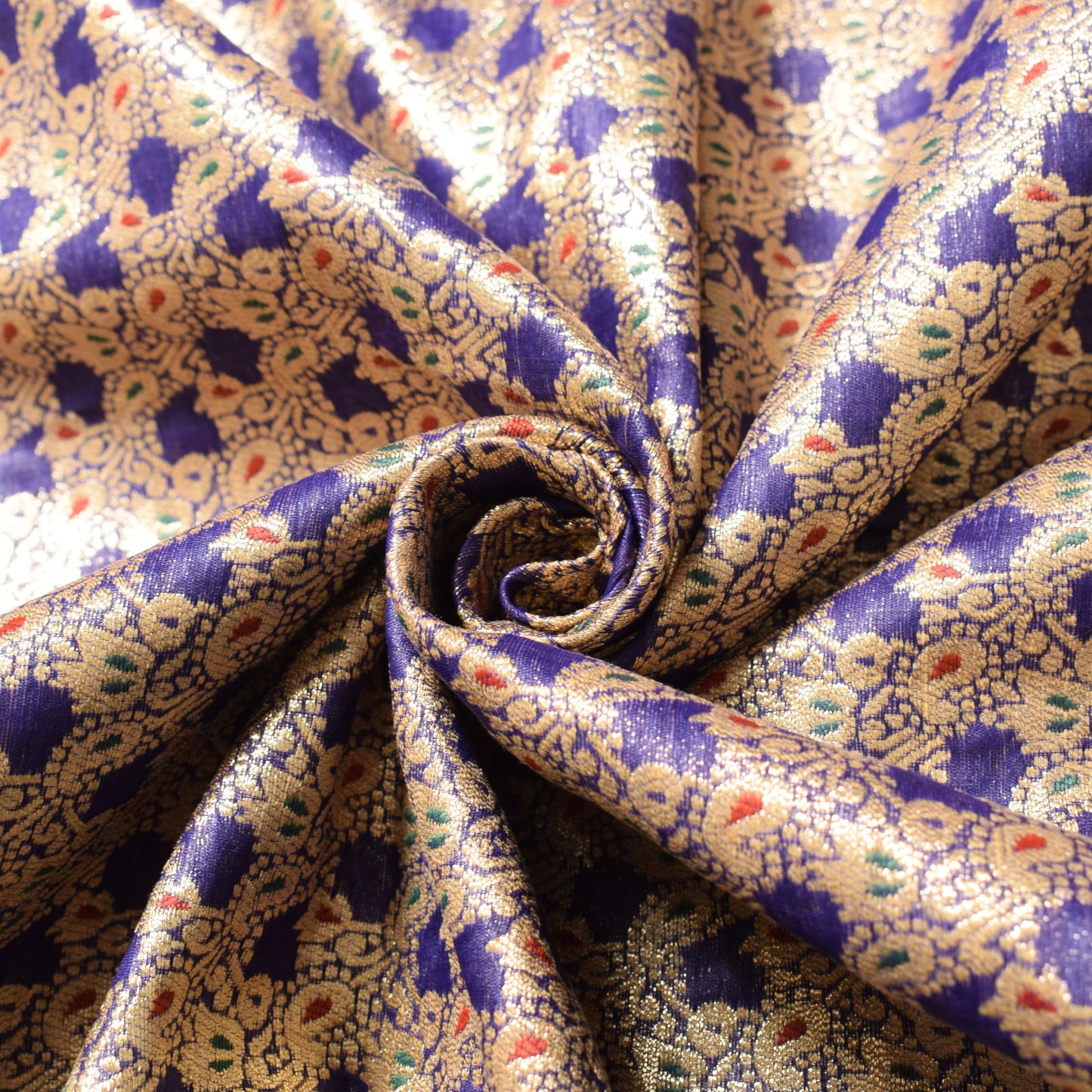 Sushila Vintage Banarasi Brocade Dupatta Art Silk Blue Zari Woven Long Stole