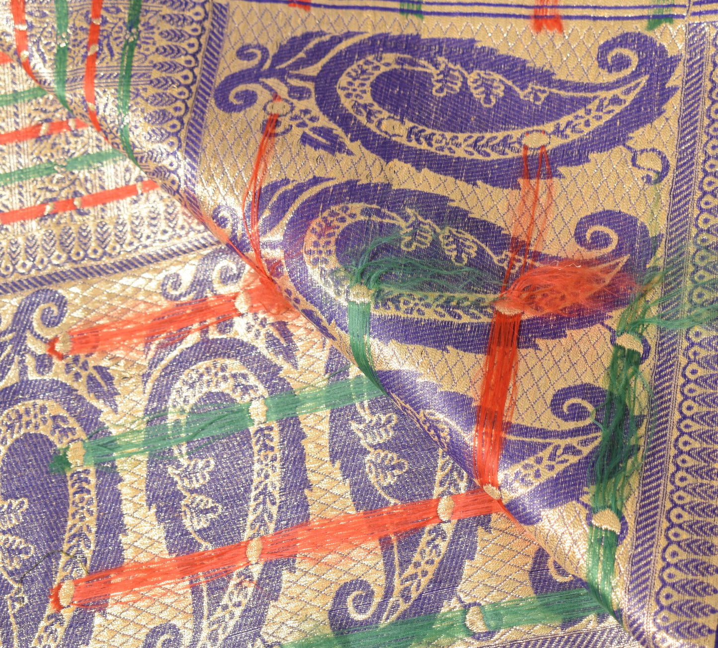 Sushila Vintage Banarasi Brocade Dupatta Art Silk Blue Zari Woven Long Stole