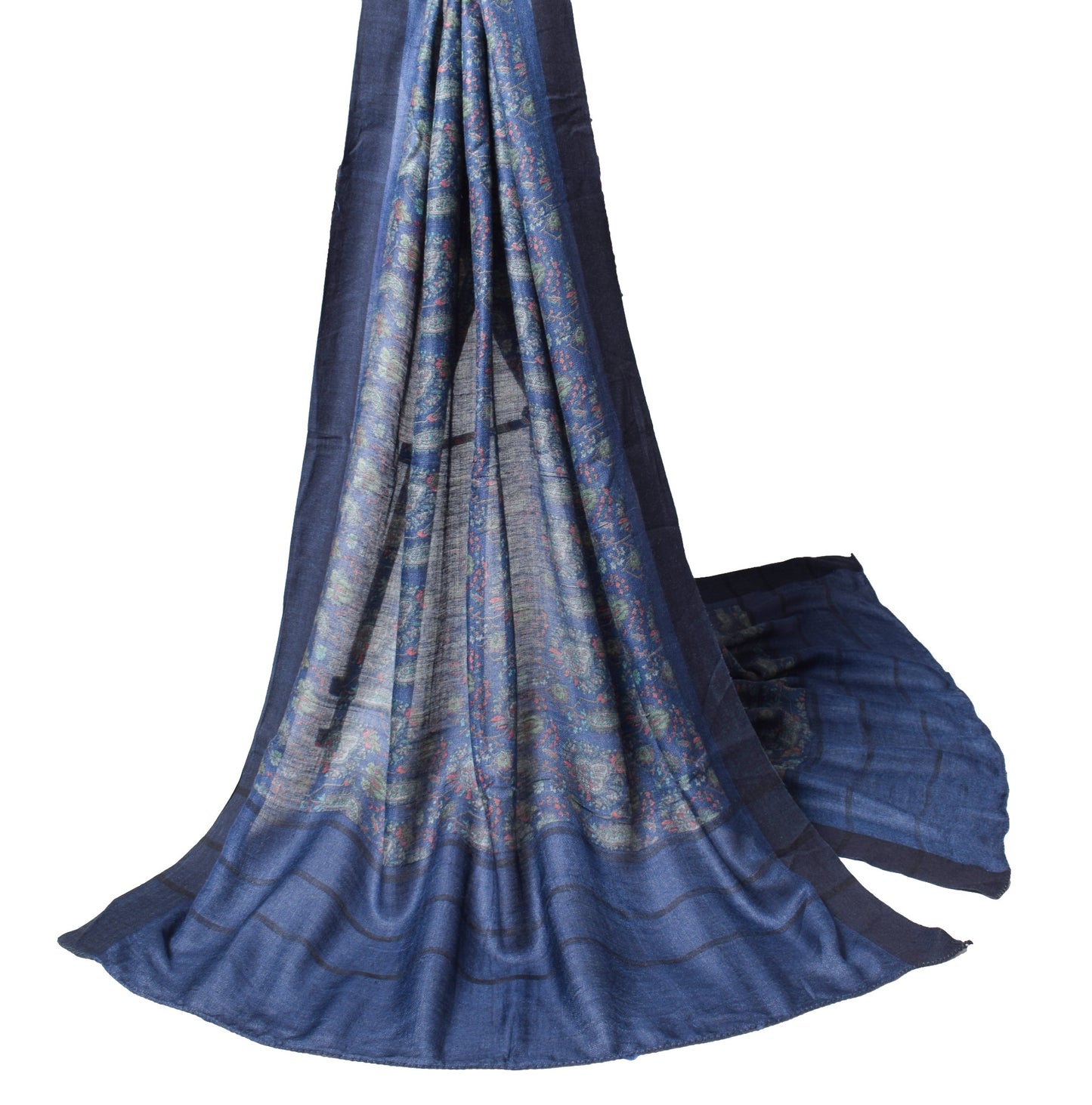 Sushila Vintage Floral & Paisley Dupatta Pure Woolen Printed Soft Long Stole