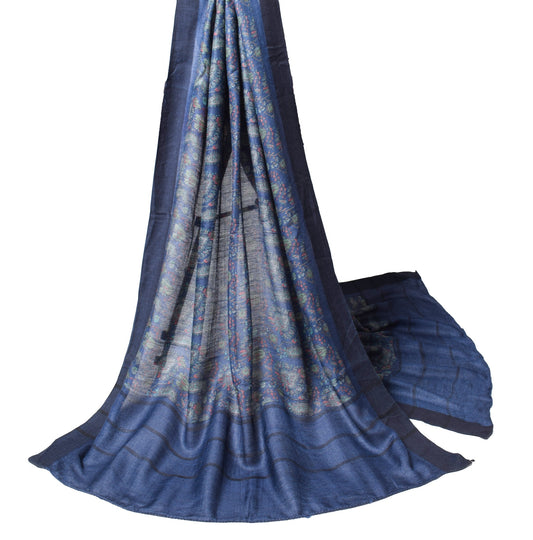 Sushila Vintage Floral & Paisley Dupatta Pure Woolen Printed Soft Long Stole