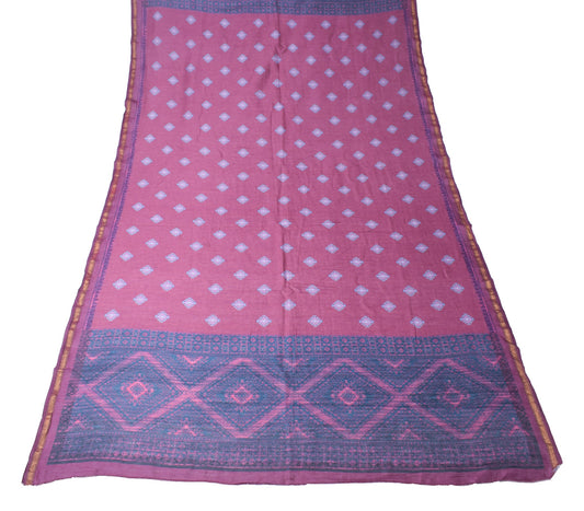 Sushila Vintage Purple Dupatta Pure Cotton Silk Geometrical Printed Long Stole