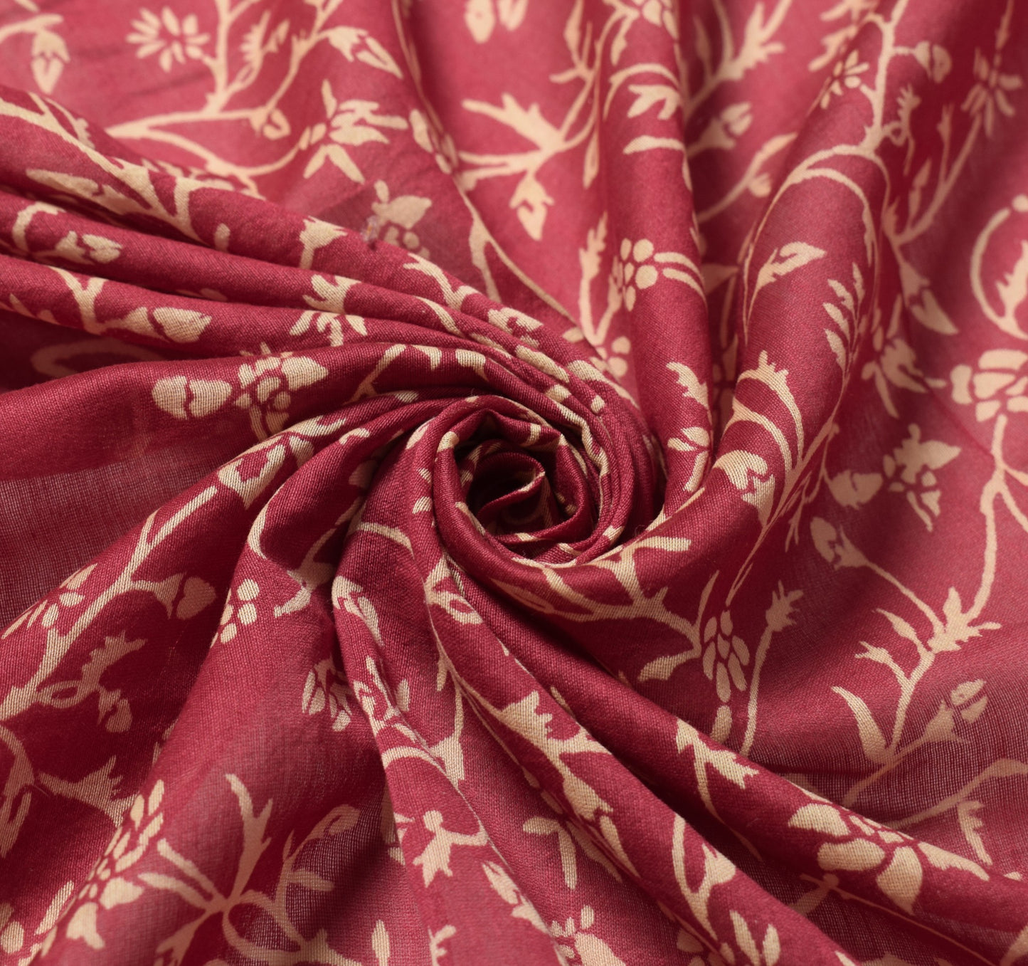 Sushila Vintage Maroon Floral Dupatta Printed Woven Pure Cotton Silk Long Stole