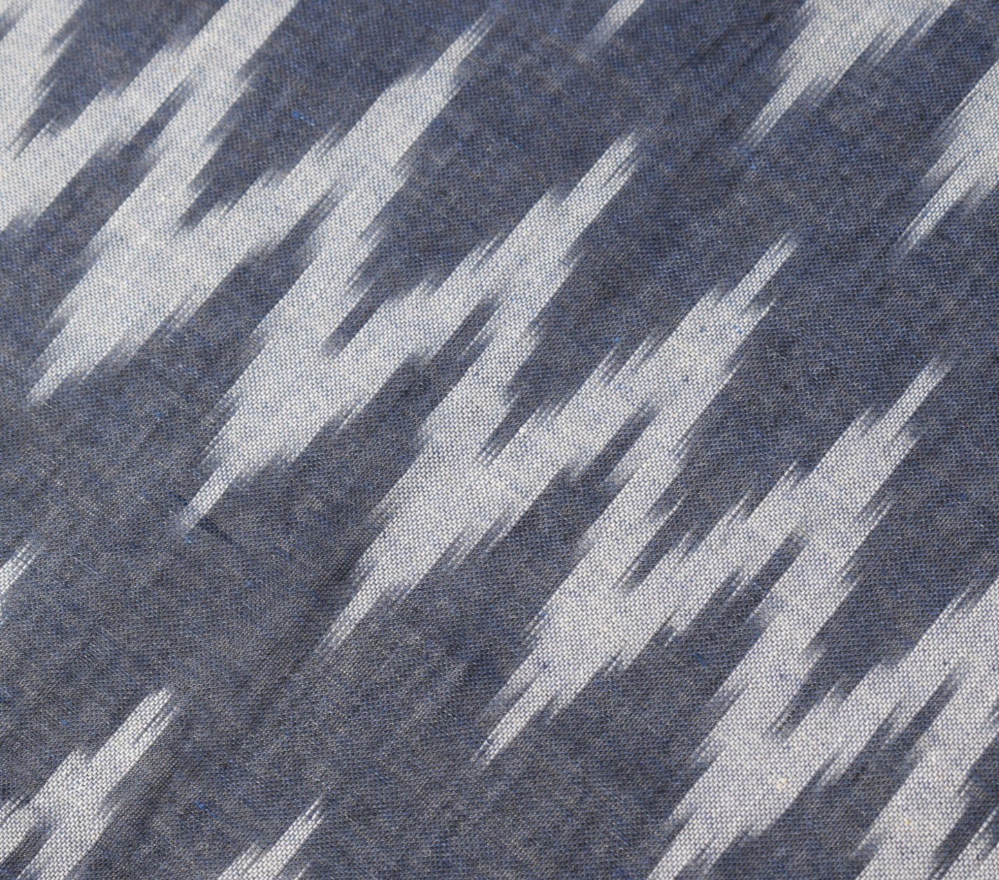 Sushila Vintage Hand Woven Dupatta 100%Pure Cotton Zig-Zag Ikat Blue Long Stole